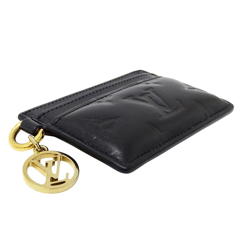 Louis Vuitton Card Case Monogram Holder Lambskin Noir Black — view 3