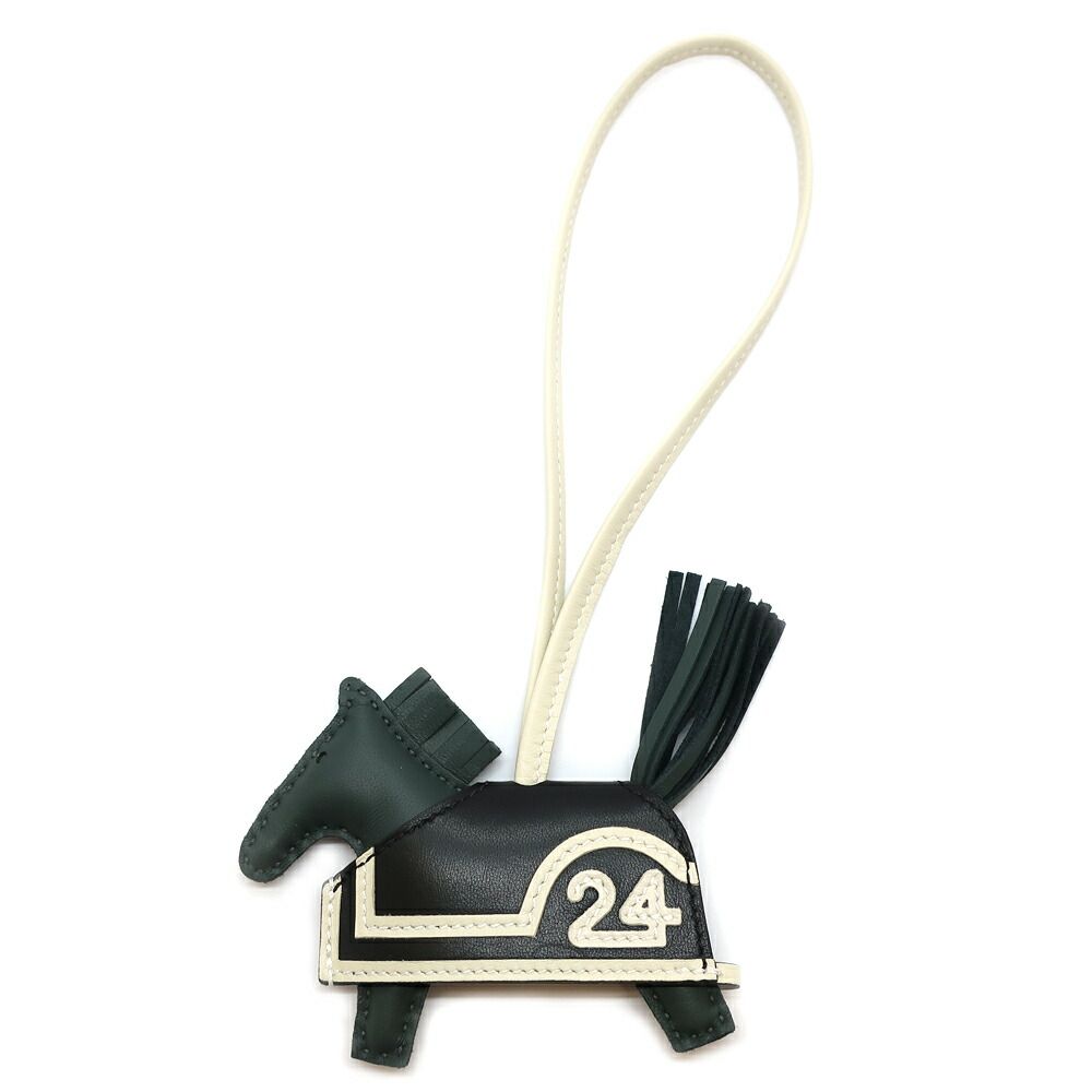 Hermes Heaven Robeo 24 Robeocle PM Vert Mangrove Noir Cles Agneau Milo Charm