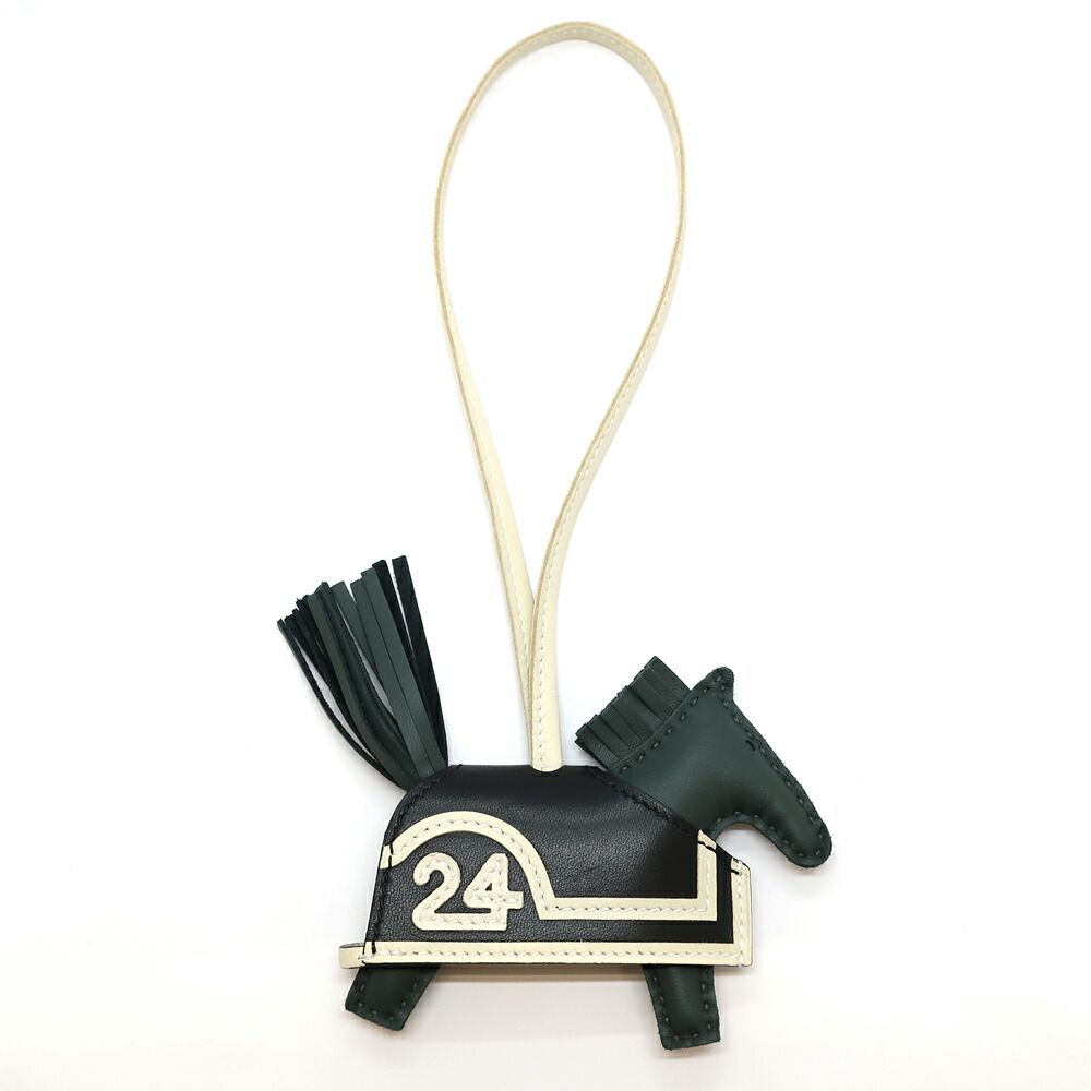 Hermes Heaven Robeo 24 Robeocle PM Vert Mangrove Noir Cles Agneau Milo Charm — view 2