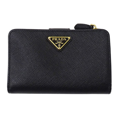 Prada Wallet Bifold Saffiano Black Logo