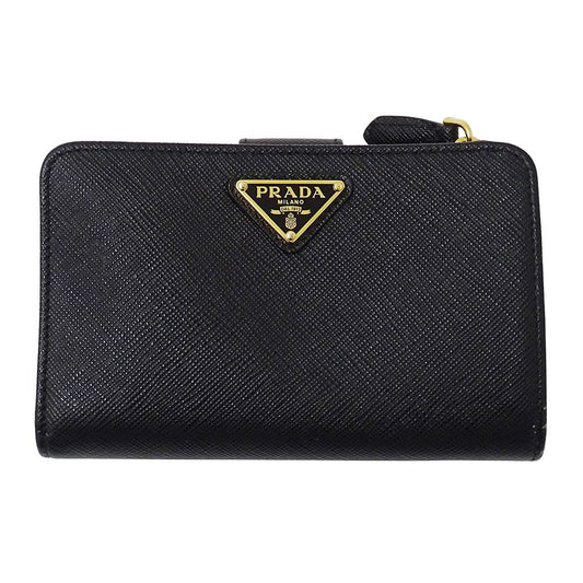 Prada Wallet Bifold Saffiano Black Logo