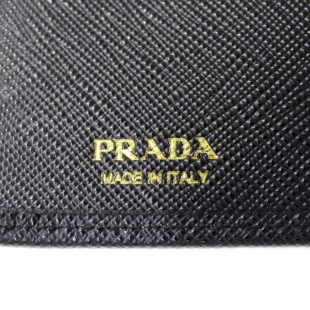 Prada Wallet Bifold Saffiano Black Logo — view 5