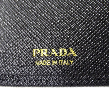 Prada Wallet Bifold Saffiano Black Logo — view 5