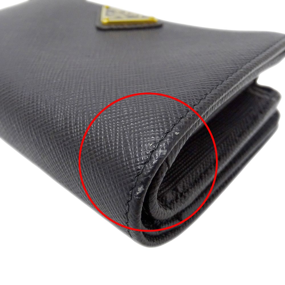 Prada Wallet Bifold Saffiano Black Logo — view 9