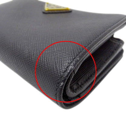 Prada Wallet Bifold Saffiano Black Logo — view 9