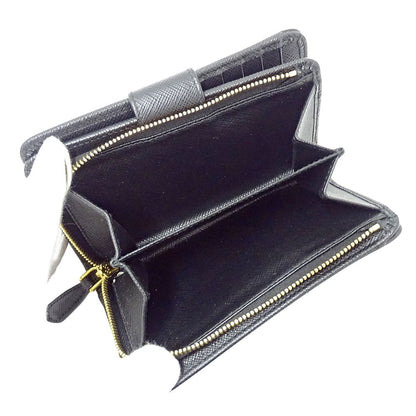 Prada Wallet Bifold Saffiano Black Logo — view 7