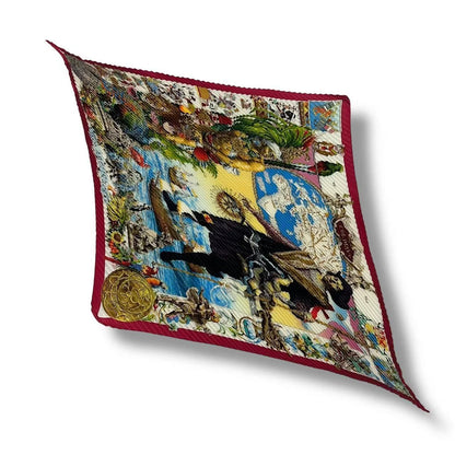 Hermes Scarf Pleated Silk les Ameriques Colombvs Americas Multicolor — view 2