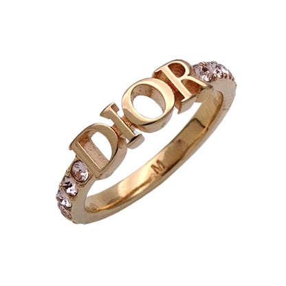 Dior Ring Metal Crystal Evolution Pink Gold M Logo