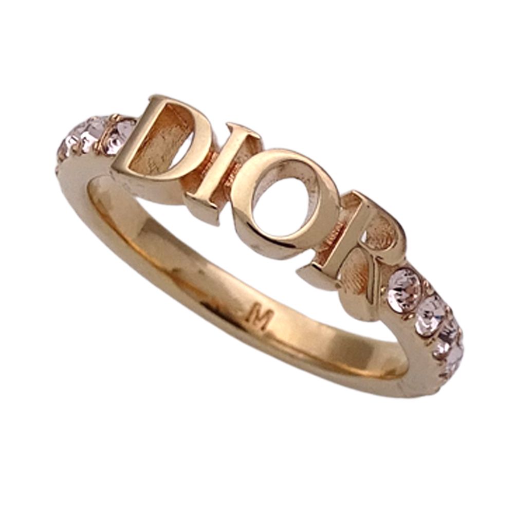 Dior Ring Metal Crystal Evolution Pink Gold M Logo — view 2