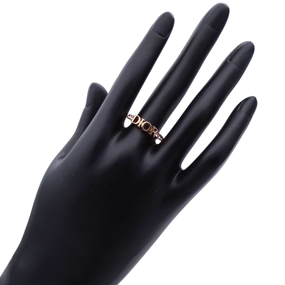 Dior Ring Metal Crystal Evolution Pink Gold M Logo — view 7