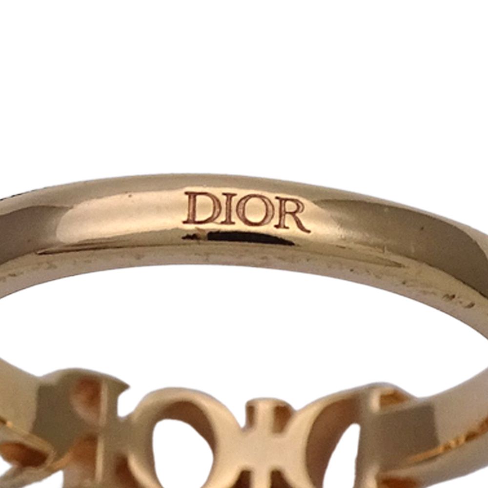 Dior Ring Metal Crystal Evolution Pink Gold M Logo — view 4