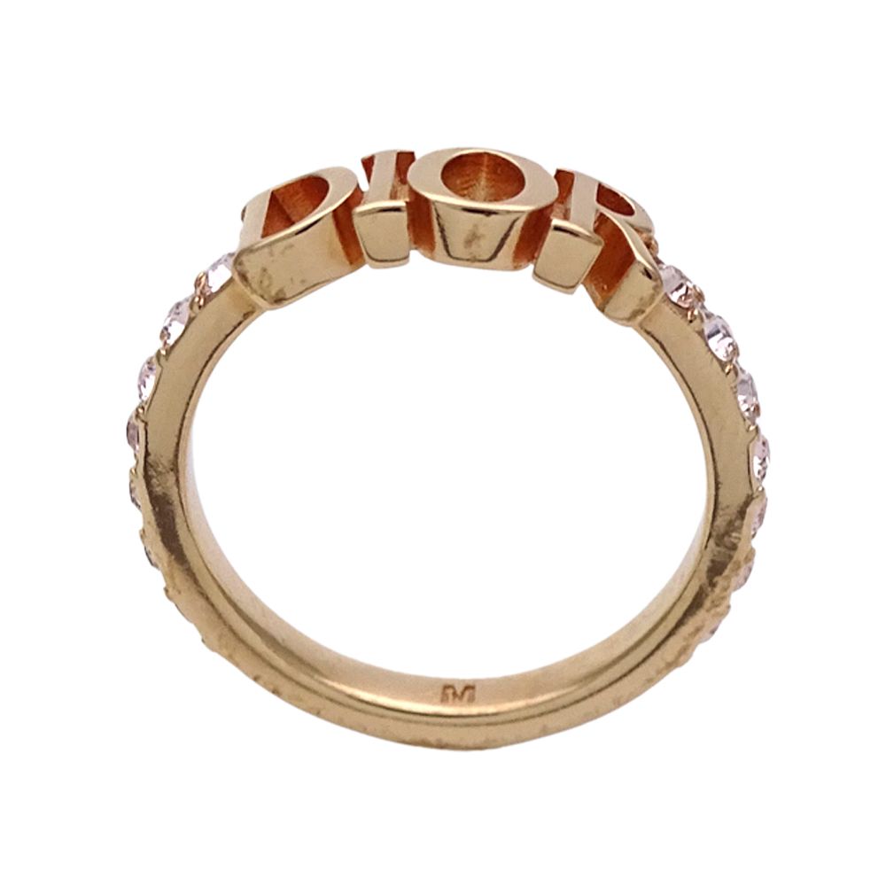 Dior Ring Metal Crystal Evolution Pink Gold M Logo — view 3