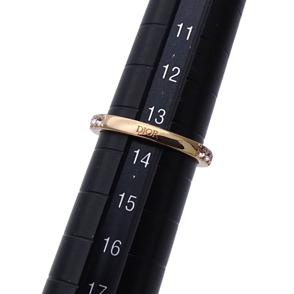 Dior Ring Metal Crystal Evolution Pink Gold M Logo — view 6