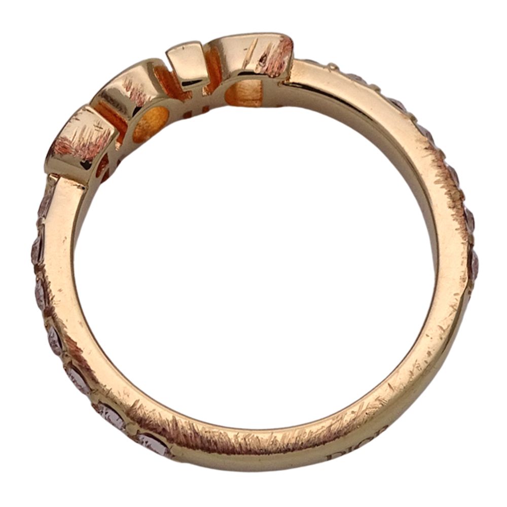 Dior Ring Metal Crystal Evolution Pink Gold M Logo — view 8