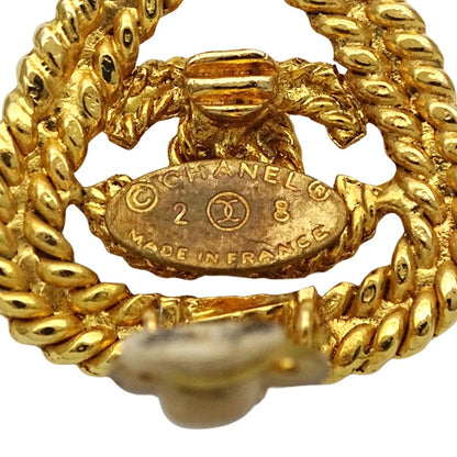 Chanel Earrings CC Logo Gold Plated Triangle Chain — view 8