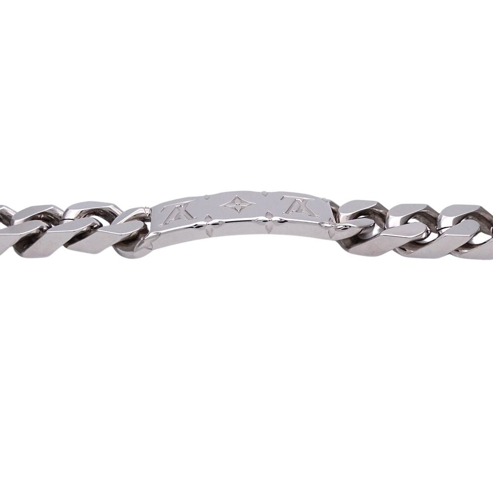 Louis Vuitton Bracelet Metal Chain Monogram Silver Logo Cool Presence — view 3