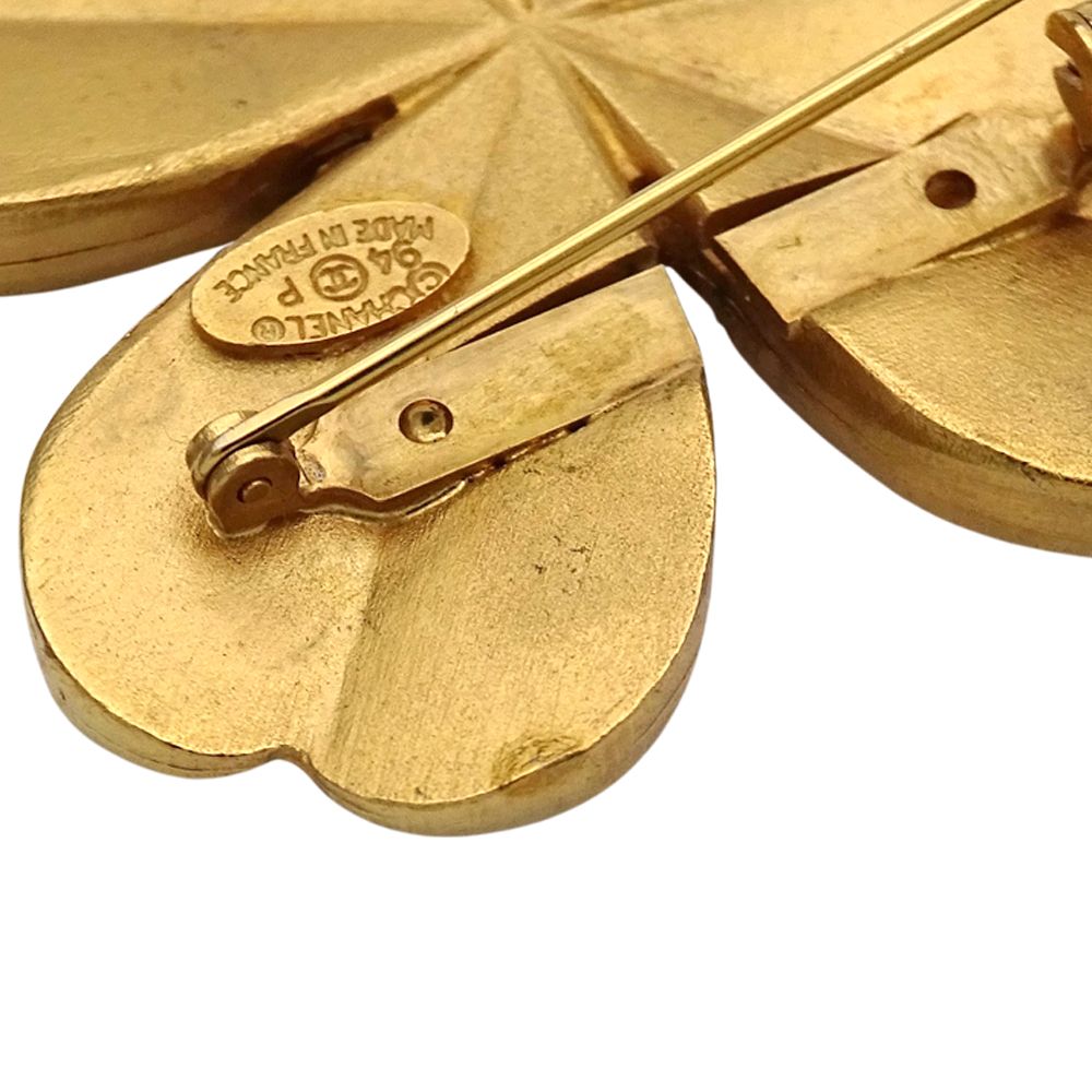 Chanel Brooch CC Logo Clover Gold — view 7