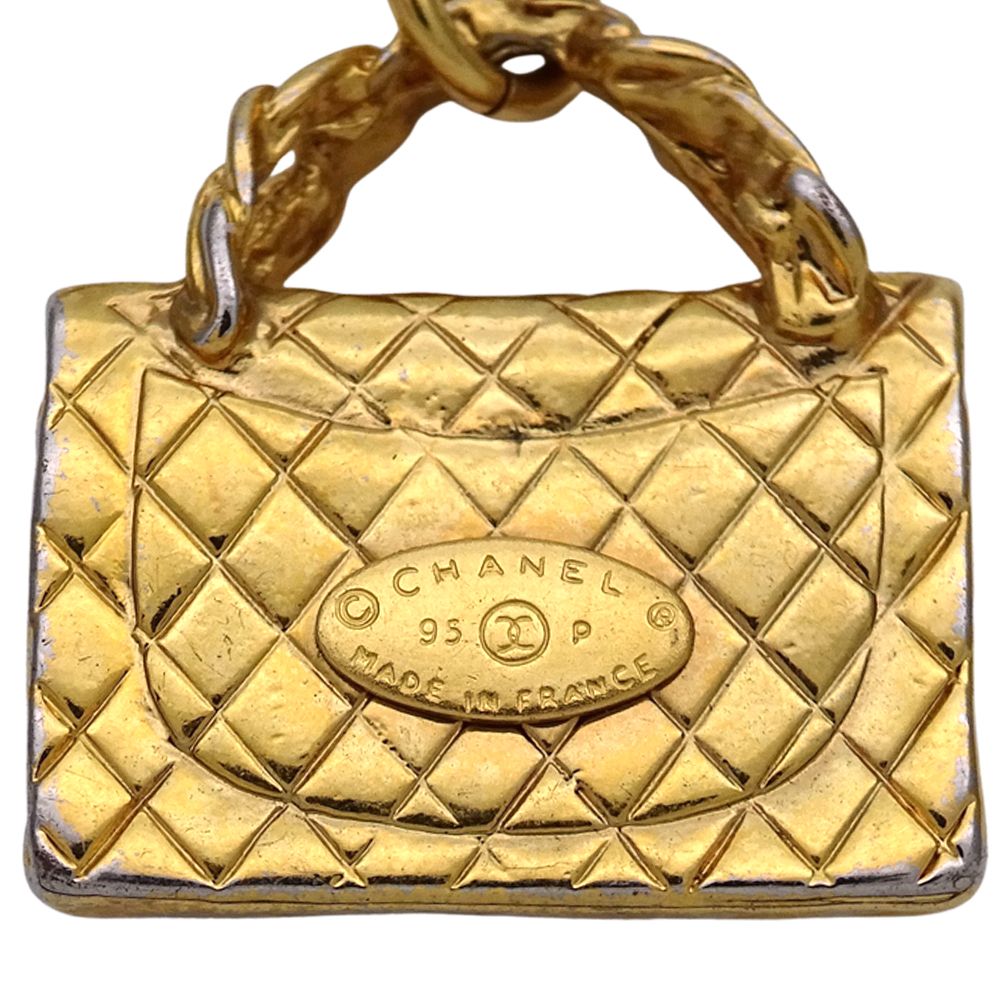 Chanel Necklace Quilted Gold Plated Bag Motif Long — view 5