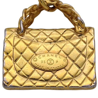 Chanel Necklace Quilted Gold Plated Bag Motif Long — view 5