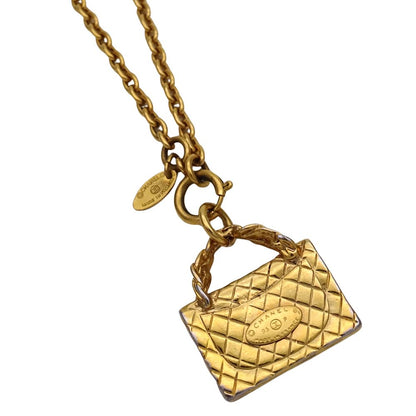 Chanel Necklace Quilted Gold Plated Bag Motif Long — view 4