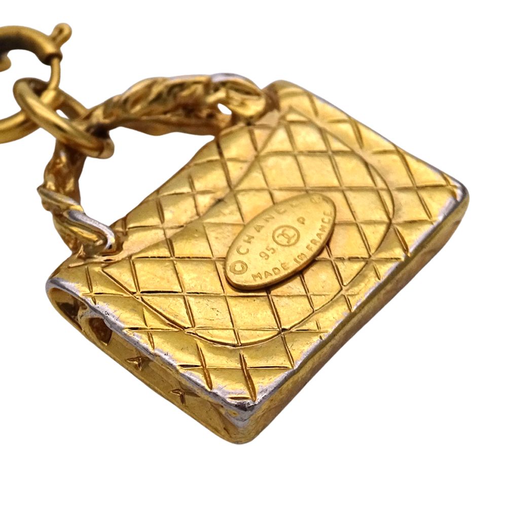 Chanel Necklace Quilted Gold Plated Bag Motif Long — view 8