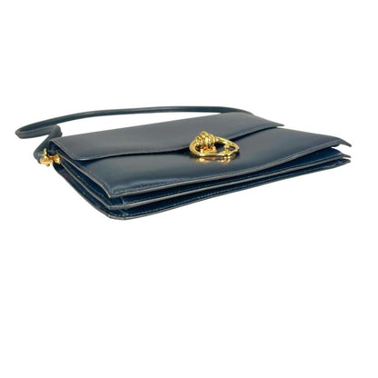 Hermes Shoulder Bag Sequana 22 Vintage Leather Blue Gold — view 3