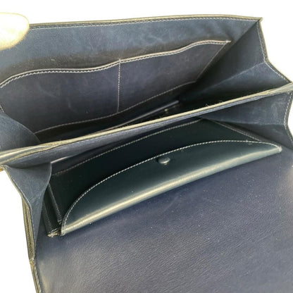 Hermes Shoulder Bag Sequana 22 Vintage Leather Blue Gold — view 5
