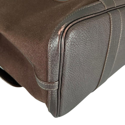 Hermes Tote Petite Ceinture MM Business Canvas Leather Brown Silver — view 8