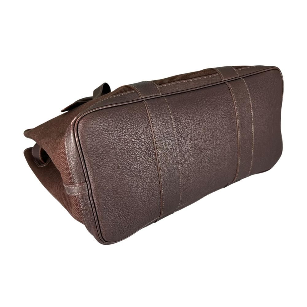 Hermes Tote Petite Ceinture MM Business Canvas Leather Brown Silver — view 3