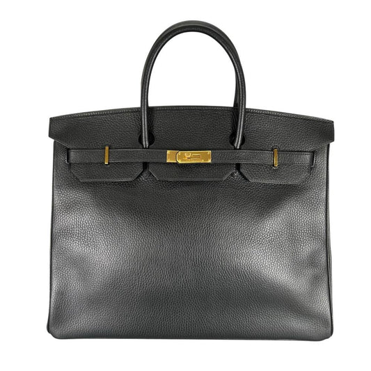 Hermes Handbag Birkin 35 Gold Taurillon Black