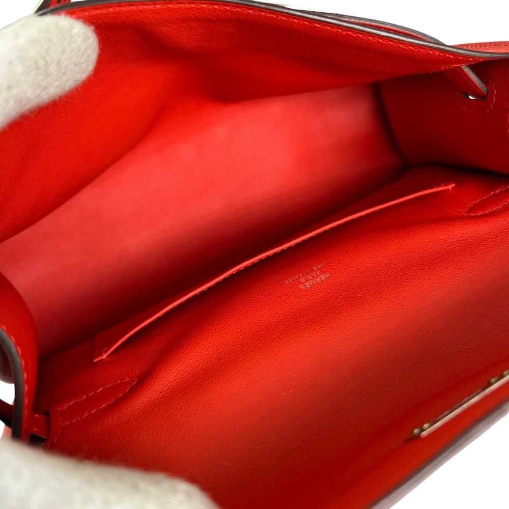 Hermes Handbag Pochette Kelly Clutch Silver — view 5