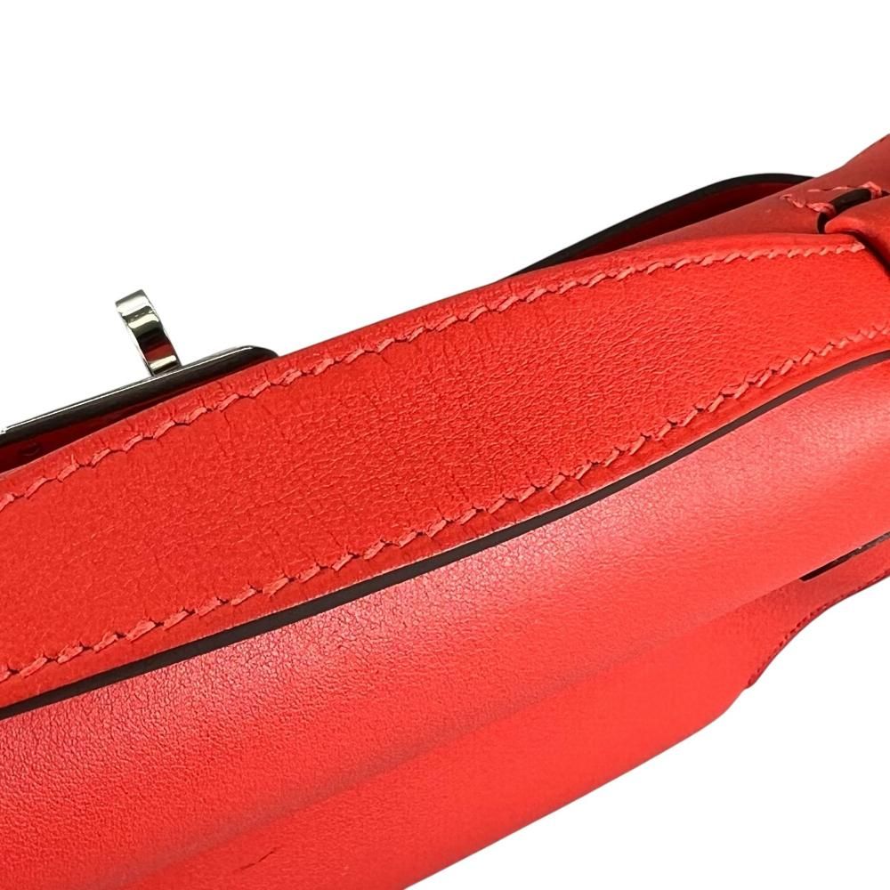 Hermes Handbag Pochette Kelly Clutch Silver — view 9