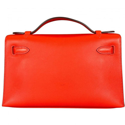 Hermes Handbag Pochette Kelly Clutch Silver — view 2
