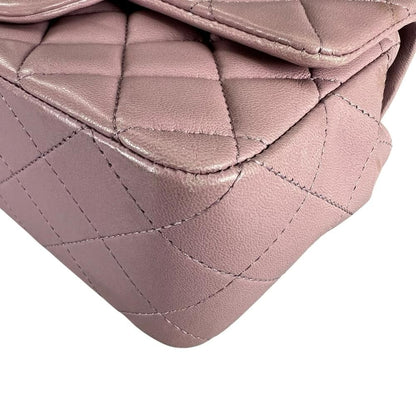 Chanel Shoulder Bag Quilted 20 Single Flap Chain Crossbody CC Logo Lambskin — view 9