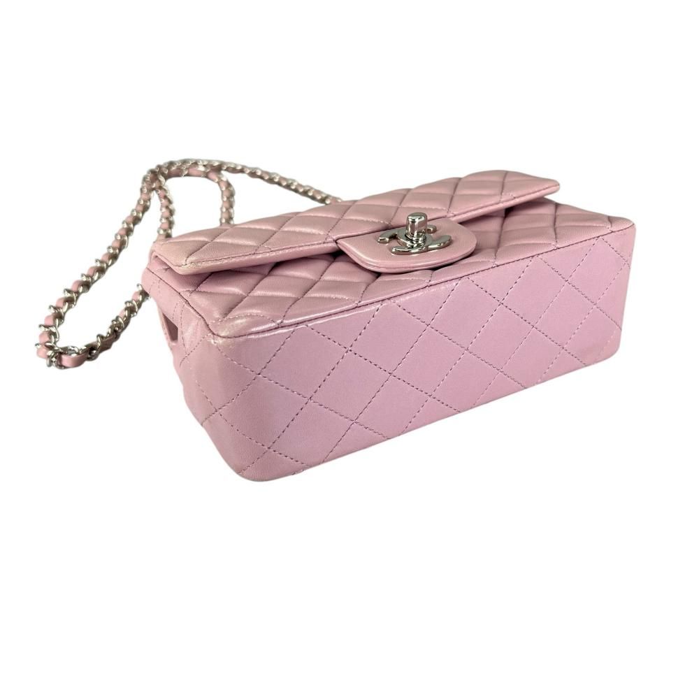 Chanel Shoulder Bag Quilted 20 Single Flap Chain Crossbody CC Logo Lambskin — view 3