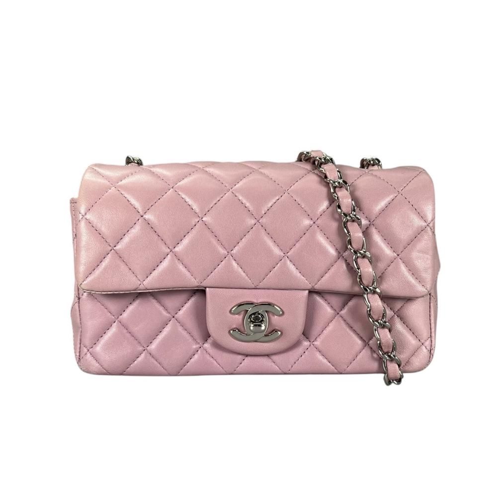 Chanel Shoulder Bag Quilted 20 Single Flap Chain Crossbody CC Logo Lambskin