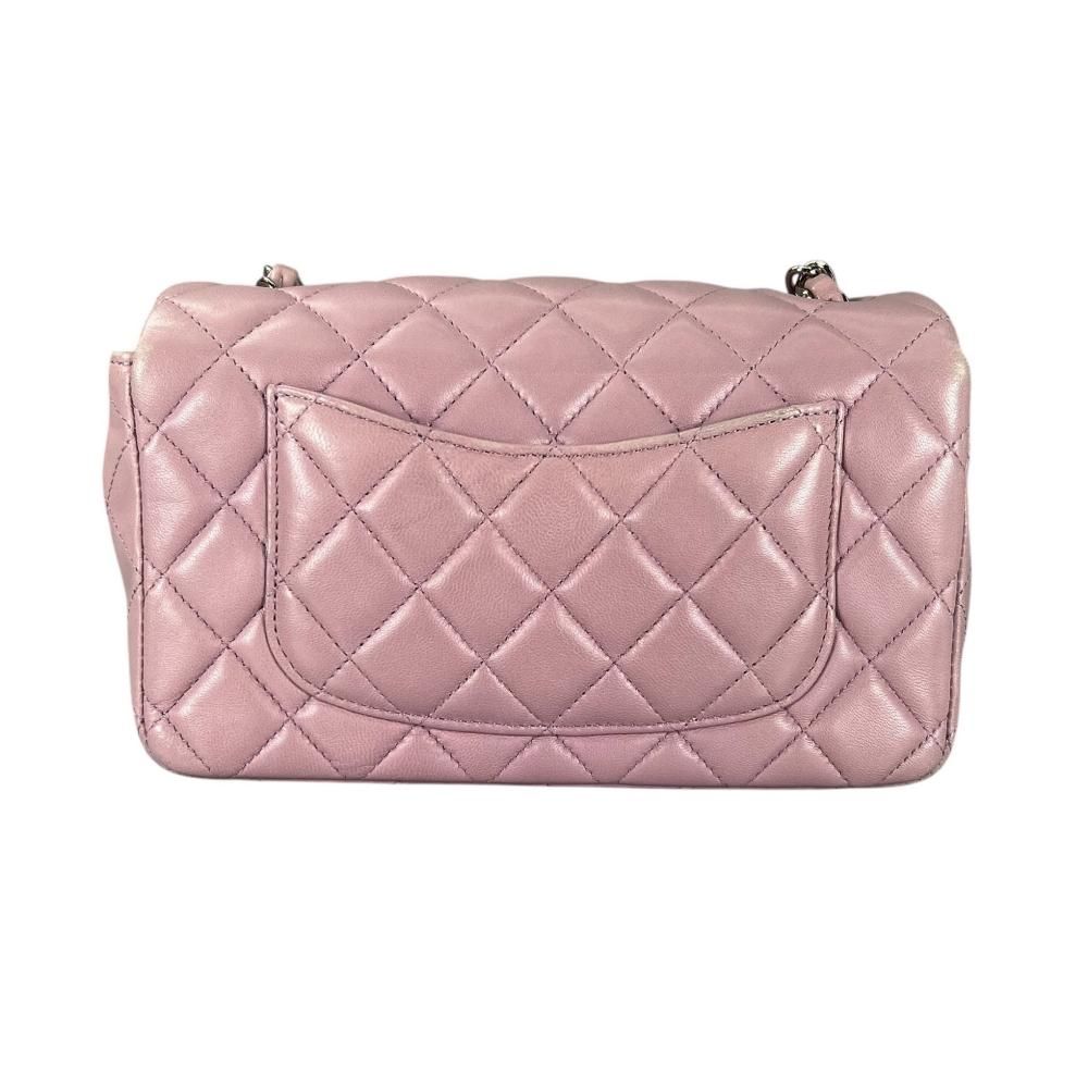Chanel Shoulder Bag Quilted 20 Single Flap Chain Crossbody CC Logo Lambskin — view 2