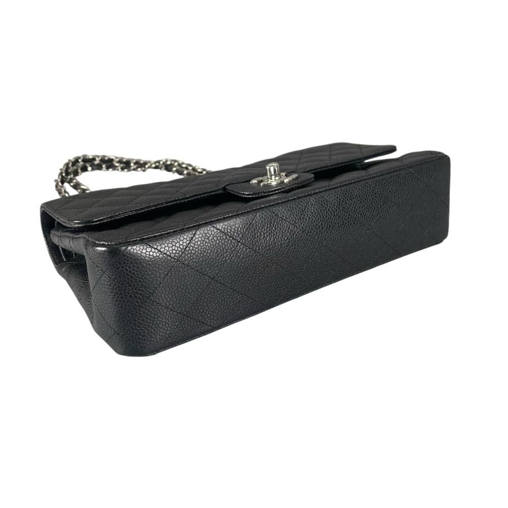 Chanel Shoulder Bag Quilted 25 Silver Chain Black — view 3