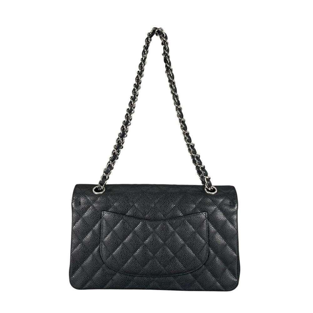 Chanel Shoulder Bag Quilted 25 Silver Chain Black — view 2