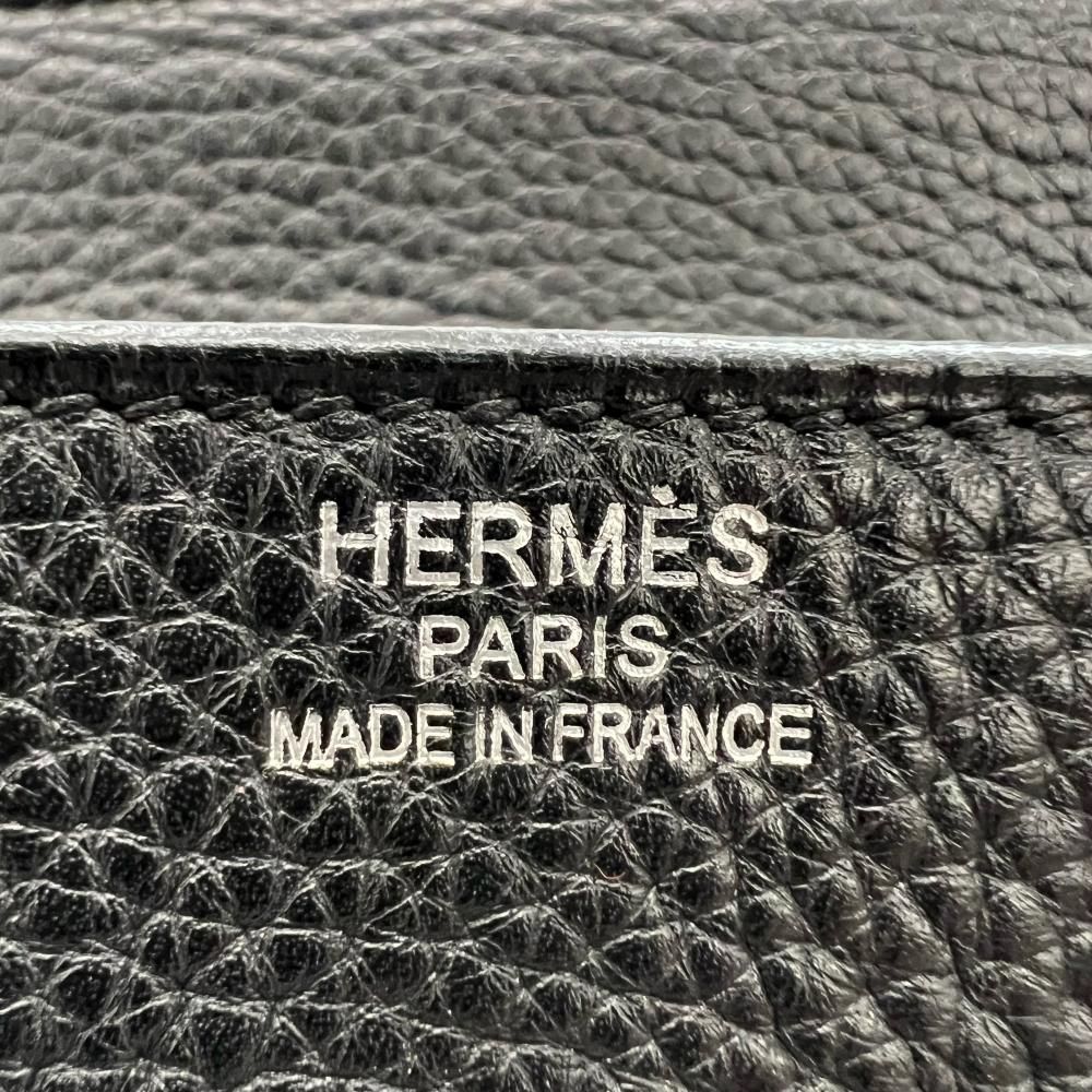 Hermes Handbag Birkin 35 Silver Taurillon Clemence Black — view 4