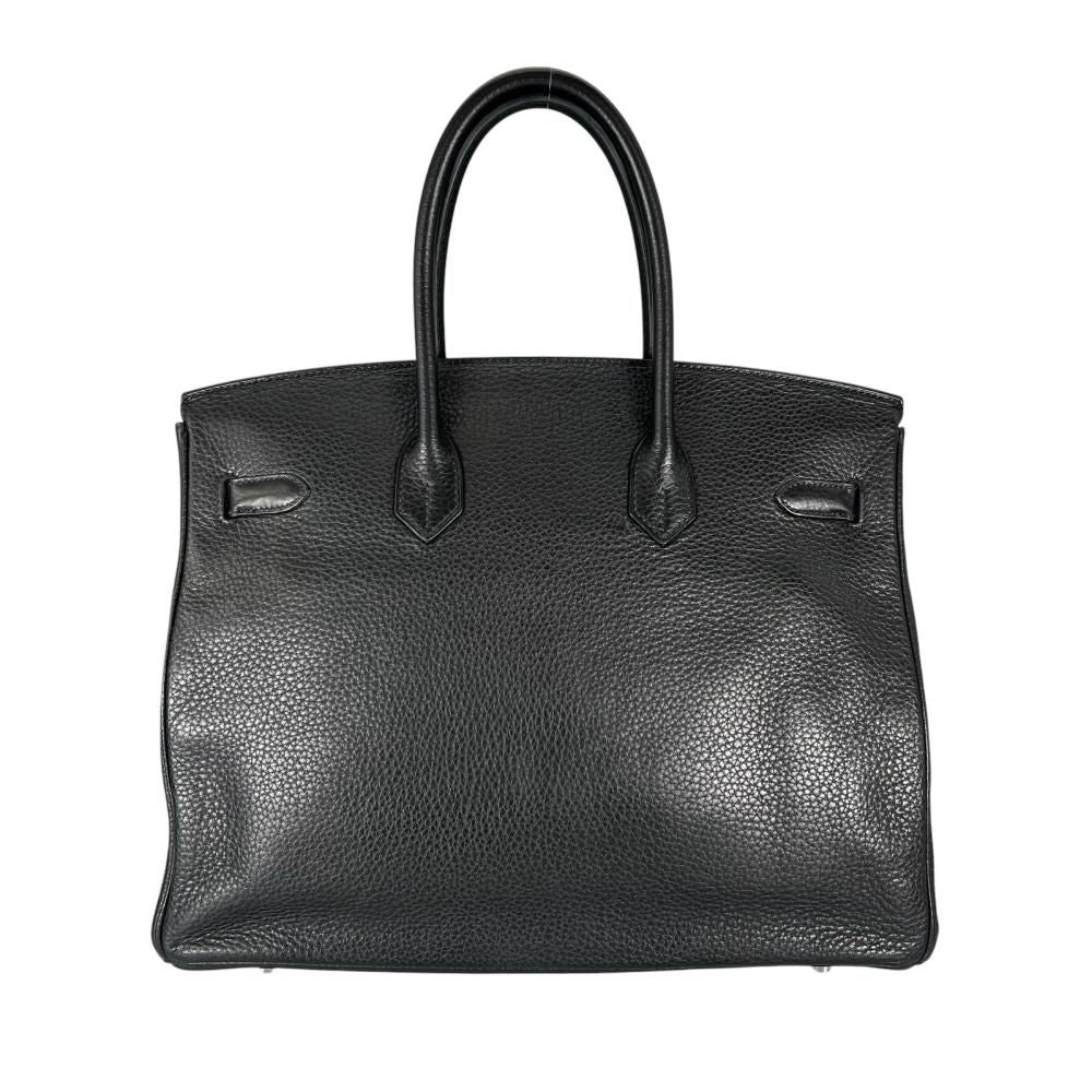 Hermes Handbag Birkin 35 Silver Taurillon Clemence Black — view 2