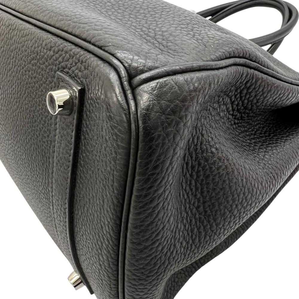 Hermes Handbag Birkin 35 Silver Taurillon Clemence Black — view 8