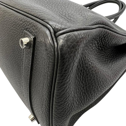 Hermes Handbag Birkin 35 Silver Taurillon Clemence Black — view 8