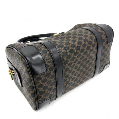 Celine Handbag Macadam Vintage Canvas Leather Brown Black Gold — view 3