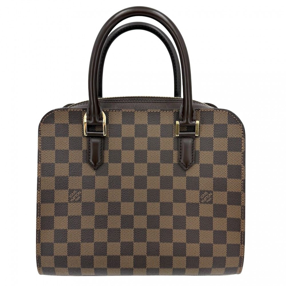 Louis Vuitton Handbag Triana Damier Canvas Brown Gold