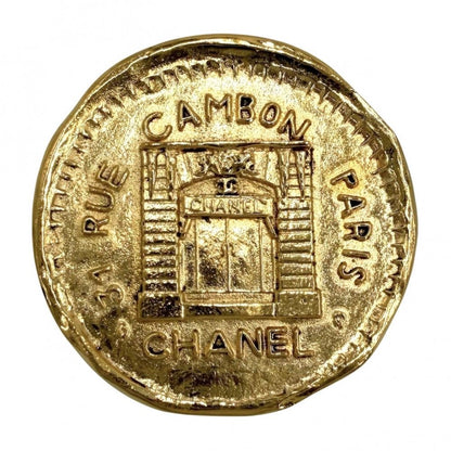 Chanel Brooch 31 Rue Cambon Vintage Gold Plated