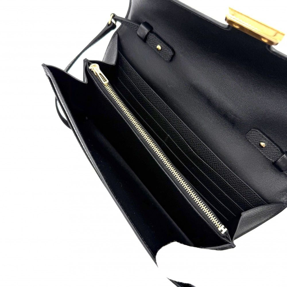 Hermes Shoulder Bag Constance Wallet Veau Epsom Black Gold — view 4
