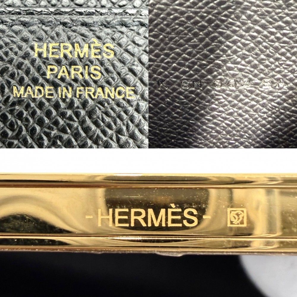 Hermes Shoulder Bag Constance Wallet Veau Epsom Black Gold — view 6