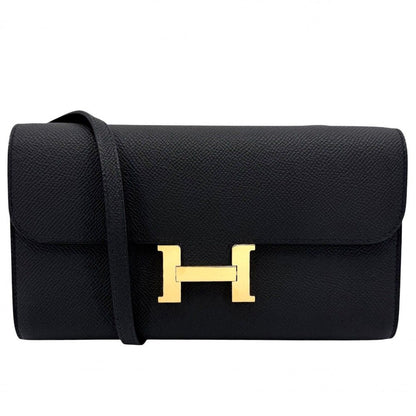 Hermes Shoulder Bag Constance Wallet Veau Epsom Black Gold