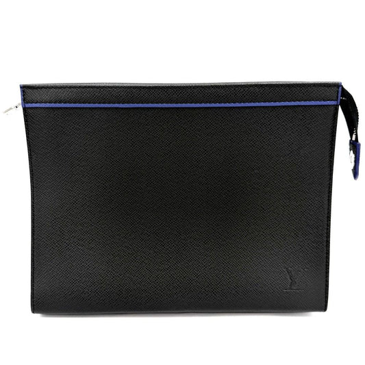 Louis Vuitton Clutch Taiga Pochette Voyage MM Second Black Silver